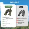 image20x50 High Power Binoculars for Bird Watching 28mm Large Eyepiece Life Waterproof Binoculars for Hunting Hiking Concert Travel with Smartphone Adapter BAK4 Prism FMC Lens BlackGreen