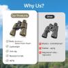 image20x50 High Power Binoculars for Bird Watching 28mm Large Eyepiece Life Waterproof Binoculars for Hunting Hiking Concert Travel with Smartphone Adapter BAK4 Prism FMC Lens BlackMud