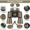 image20x50 High Power Binoculars for Bird Watching 28mm Large Eyepiece Life Waterproof Binoculars for Hunting Hiking Concert Travel with Smartphone Adapter BAK4 Prism FMC Lens BlackMud