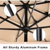 imageFREE SOLDIER 10FT Autotilt Patio Umbrella 3 Tier Market Umbrella Aluminum Outdoor Table Umbrella with Crank Beige