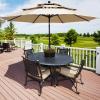imageFREE SOLDIER 10FT Autotilt Patio Umbrella 3 Tier Market Umbrella Aluminum Outdoor Table Umbrella with Crank Beige