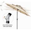 imageFREE SOLDIER 10FT Autotilt Patio Umbrella 3 Tier Market Umbrella Aluminum Outdoor Table Umbrella with Crank Beige