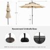 imageFREE SOLDIER 10FT Autotilt Patio Umbrella 3 Tier Market Umbrella Aluminum Outdoor Table Umbrella with Crank Beige