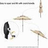 imageFREE SOLDIER 10FT Autotilt Patio Umbrella 3 Tier Market Umbrella Aluminum Outdoor Table Umbrella with Crank Beige