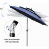 imageFREE SOLDIER 10FT Autotilt Patio Umbrella 3 Tier Market Umbrella Aluminum Outdoor Table Umbrella with Crank Navy