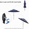 imageFREE SOLDIER 10FT Autotilt Patio Umbrella 3 Tier Market Umbrella Aluminum Outdoor Table Umbrella with Crank Navy