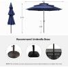 imageFREE SOLDIER 10FT Autotilt Patio Umbrella 3 Tier Market Umbrella Aluminum Outdoor Table Umbrella with Crank Navy