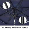 imageFREE SOLDIER 10FT Autotilt Patio Umbrella 3 Tier Market Umbrella Aluminum Outdoor Table Umbrella with Crank Navy