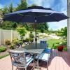 imageFREE SOLDIER 10FT Autotilt Patio Umbrella 3 Tier Market Umbrella Aluminum Outdoor Table Umbrella with Crank Navy