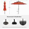 imageFREE SOLDIER 10FT Autotilt Patio Umbrella 3 Tier Market Umbrella Aluminum Outdoor Table Umbrella with Crank Orange Red