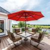 imageFREE SOLDIER 10FT Autotilt Patio Umbrella 3 Tier Market Umbrella Aluminum Outdoor Table Umbrella with Crank Orange Red
