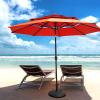 imageFREE SOLDIER 10FT Autotilt Patio Umbrella 3 Tier Market Umbrella Aluminum Outdoor Table Umbrella with Crank Orange Red