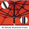 imageFREE SOLDIER 10FT Autotilt Patio Umbrella 3 Tier Market Umbrella Aluminum Outdoor Table Umbrella with Crank Orange Red