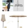 imageFREE SOLDIER 13FT DoubleSided Patio Umbrella Outdoor Market Umbrella Extra Large Table Umbrella with Crank Beige