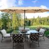 imageFREE SOLDIER 13FT DoubleSided Patio Umbrella Outdoor Market Umbrella Extra Large Table Umbrella with Crank Beige