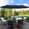 imageFREE SOLDIER 13FT DoubleSided Patio Umbrella Outdoor Market Umbrella Extra Large Table Umbrella with Crank Navy
