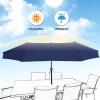 imageFREE SOLDIER 13FT DoubleSided Patio Umbrella Outdoor Market Umbrella Extra Large Table Umbrella with Crank Navy