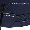imageFREE SOLDIER 13FT DoubleSided Patio Umbrella Outdoor Market Umbrella Extra Large Table Umbrella with Crank Navy