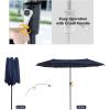 imageFREE SOLDIER 13FT DoubleSided Patio Umbrella Outdoor Market Umbrella Extra Large Table Umbrella with Crank Navy