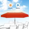 imageFREE SOLDIER 13FT DoubleSided Patio Umbrella Outdoor Market Umbrella Extra Large Table Umbrella with Crank Orange Red