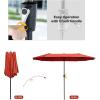 imageFREE SOLDIER 13FT DoubleSided Patio Umbrella Outdoor Market Umbrella Extra Large Table Umbrella with Crank Orange Red