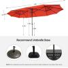 imageFREE SOLDIER 13FT DoubleSided Patio Umbrella Outdoor Market Umbrella Extra Large Table Umbrella with Crank Orange Red