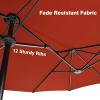 imageFREE SOLDIER 13FT DoubleSided Patio Umbrella Outdoor Market Umbrella Extra Large Table Umbrella with Crank Orange Red