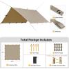 imageFREE SOLDIER Camping Tarp Waterproof Portable Multifunctional Outdoor Traveling Awning Backpacking Shelter Rain Tarp Bean Green 10105ftBeige 10105ft
