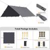 imageFREE SOLDIER Camping Tarp Waterproof Portable Multifunctional Outdoor Traveling Awning Backpacking Shelter Rain Tarp Bean Green 10105ftGray 10105ft