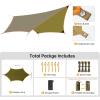 imageFREE SOLDIER Camping Tarp Waterproof Portable Multifunctional Outdoor Traveling Awning Backpacking Shelter Rain Tarp Bean Green 10105ftGreenish Brown 1012ft