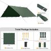 imageFREE SOLDIER Camping Tarp Waterproof Portable Multifunctional Outdoor Traveling Awning Backpacking Shelter Rain Tarp Bean Green 10105ftLake Green 10105ft
