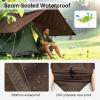 imageFREE SOLDIER Camping Tarp Waterproof Portable Multifunctional Outdoor Traveling Awning Backpacking Shelter Rain Tarp Bean Green 10105ftTaupe 10105ft