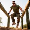 imageFREE SOLDIER Hiking Work Boots Mens Tactical Boots 6 Inches Waterproof Military Boots Outdoors Desert BootsBrown