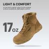 imageFREE SOLDIER Hiking Work Boots Mens Tactical Boots 6 Inches Waterproof Military Boots Outdoors Desert BootsBrown