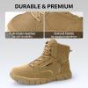 imageFREE SOLDIER Hiking Work Boots Mens Tactical Boots 6 Inches Waterproof Military Boots Outdoors Desert BootsLight Brown