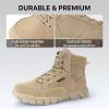 imageFREE SOLDIER Hiking Work Boots Mens Tactical Boots 6 Inches Waterproof Military Boots Outdoors Desert BootsTan