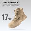 imageFREE SOLDIER Hiking Work Boots Mens Tactical Boots 6 Inches Waterproof Military Boots Outdoors Desert BootsTan
