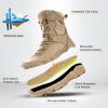 imageFREE SOLDIER Mens Military Tactical Boots Waterproof Hiking Work Boots Durable Combat BootsTan