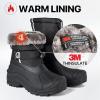 imageFREE SOLDIER Mens Snow Boots Insulated Waterproof Hiking Winter Shoes Nonslip Outdoor Ankle Cold Weather BootsVelvet Black