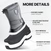 imageFREE SOLDIER Mens Snow Boots Insulated Waterproof Hiking Winter Shoes Nonslip Outdoor Ankle Cold Weather BootsVelvet Grey