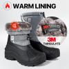 imageFREE SOLDIER Mens Snow Boots Insulated Waterproof Hiking Winter Shoes Nonslip Outdoor Ankle Cold Weather BootsVelvet Grey