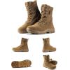 imageFREE SOLDIER Mens Tactical Boots 8 Inches Lightweight Combat Boots Durable Suede Leather Military Work Boot Desert BootBright Brown
