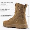 imageFREE SOLDIER Mens Tactical Boots 8 Inches Lightweight Combat Boots Durable Suede Leather Military Work Boot Desert BootBright Brown