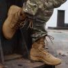 imageFREE SOLDIER Mens Tactical Boots 8 Inches Lightweight Combat Boots Durable Suede Leather Military Work Boot Desert BootBright Brown
