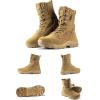 imageFREE SOLDIER Mens Tactical Boots 8 Inches Lightweight Combat Boots Durable Suede Leather Military Work Boot Desert BootBright Light Brown