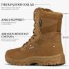 imageFREE SOLDIER Mens Tactical Boots 8 Inches Lightweight Combat Boots Durable Suede Leather Military Work Boot Desert BootDark Brown
