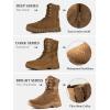imageFREE SOLDIER Mens Tactical Boots 8 Inches Lightweight Combat Boots Durable Suede Leather Military Work Boot Desert BootDark Brown