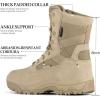 imageFREE SOLDIER Mens Tactical Boots 8 Inches Lightweight Combat Boots Durable Suede Leather Military Work Boot Desert BootDark Tan