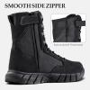 imageFREE SOLDIER Mens Tactical Boots 8 Inches Lightweight Combat Boots Durable Suede Leather Military Work Boot Desert BootDeep Black