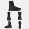 imageFREE SOLDIER Mens Tactical Boots 8 Inches Lightweight Combat Boots Durable Suede Leather Military Work Boot Desert BootDeep Black
